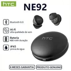 HTC NE92 Fone de ouvido Bluetooth Fone de ouvido Alta qualidade de som Hi-Fi Bluetooth 6.0 Cancelamento inteligente