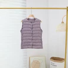 Wave Padrão Colete leve feminino ajustável em torno do pescoço/gola V colete térmico curto
