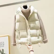 Leve para baixo colete de algodão feminino curto coreano sem mangas colete quente gola colete