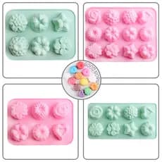 Molde de Silicone Rosa 12 Cavidades – Forma para Chocolate, Gelo, Gelatina e Bolo DIY