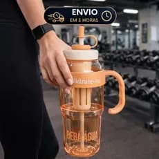 Garrafa De Água 1300ml Squeeze Com Canudo E Filtro Para Frutas Academia Escola