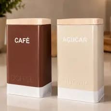 Pote de Café e Açúcar em Metal - Nature Home