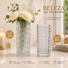 Vaso de Vidro Decorativo Transparente - Decoração