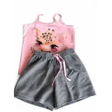 Conjunto Infantil Feminino Girafinha Rosa Benetex Kids Tamanho 6