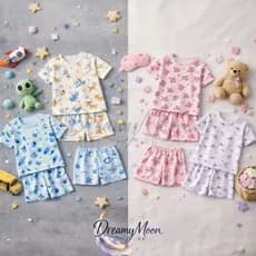Pijama Infantil 100% Algodão 02 ao 10 Short e Manga Curta Confortável Estampas Divertidas