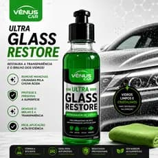 Removedor de Manchas e Gordura para Vidros Ultra Glass Restore 200ml, Box, Brindex, Parabrisas etc