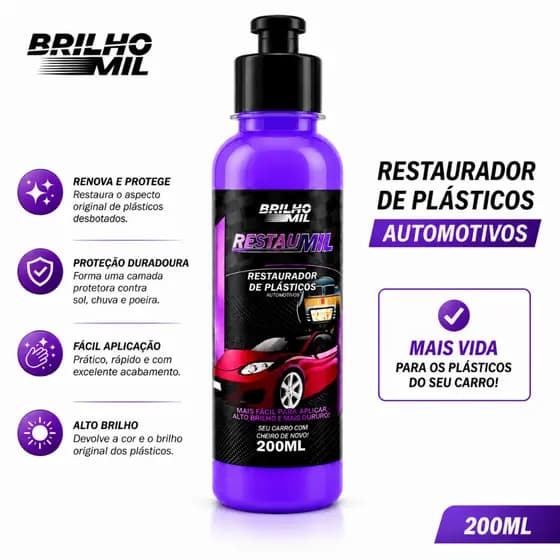 Revitalizador De Plástico Borracha Painel Proteção Para Carros Motos Computadores e Eletrodomésticos