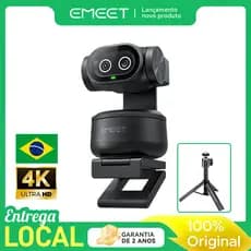 Câmera EMEET PIXY 4K com Dupla PTZ Câmera com Tripé, Rastreamento por IA, Sensor Sony para Streaming