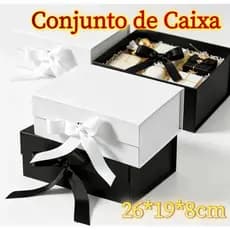 Magnética Dobrável com Laço Fita Cetim - Rígida Caixa Presente Imã/ para Joias /Lembrancinhas/Dar presentes Decoração