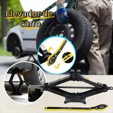 Macaco Suporta + Chave Roda Aço de Carro Suporta 2 Toneladas 2000 kgs  -Seguro e Resistente​​–Ótimo para carros e SUVs