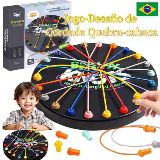 Desafio Desatar Cordas Puzzle Inteligente Quebra-Cabeça Brinquedo Educativo Estratégia Treino Raciocínio para Crianças