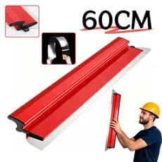 Desempenadeira Aço Inox 60cm Aço Inox para Massa Corrida e Gesso, Lâmina Flexível Lisal Substituível para Acabamento