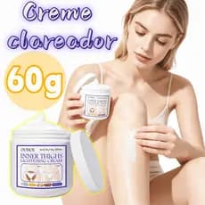 Creme Clareador de Pele 60g, Uniformiza Tom para Virilha, Joelhos, Cotovelos e Axilas, Hidratante para Áreas Sensíveis