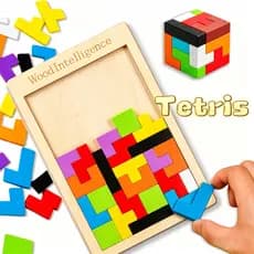 Quebra-Cabeça 3D Colorido Tangram De Brinquedo Educativo Montessori Madeira Brinquedos Tetris Jogo Infantis Pedagógicos