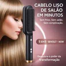 Escova Alisadora 5 Em 1 Profissional Bivolt Temperatura Ajustável Modeladora De Cabelo
