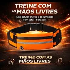 Pochete Esportiva Unissex Porta Celular Corrida Academia Ajustável Impermeável com Faixa Refletiva