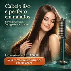 Escova Alisadora 5 em 1 Profissional Bivolt com Temperatura Ajustável – Resultado de Salão em Casa