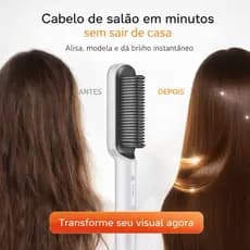 Escova Alisadora Elétrica 5 em 1 Profissional Bivolt com Temperatura Ajustável até 200°C