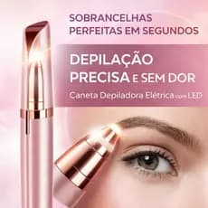 Caneta Depiladora Elétrica Sobrancelha LED Recarregável USB Depilador Facial Feminino Portátil