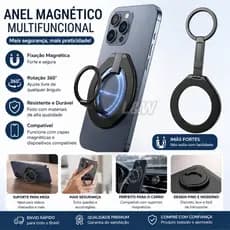 Anel Magnético Multifuncional para Celular Suporte de Mesa Dobrável e Portátil Premium