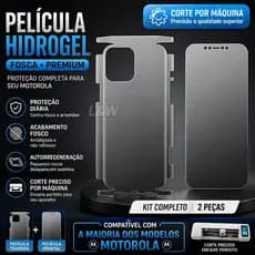 Kit de Frente e Traseira Película Hidrogel Universal HD/Matte(Fosca) para series de Motorola