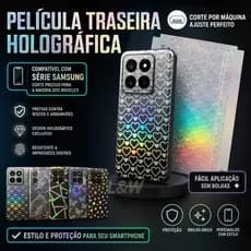 Película Traseira de cor Holográfica Para Todos Modelos Samsung Series de S, A e M - Vários Desenhos