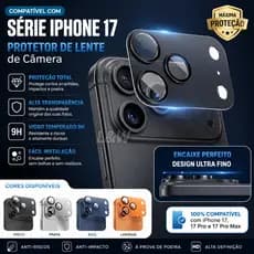 Película de Lente para iPhone 17/17 Plus/17 Pro/17 Pro Max/17 Air Metal Anti-Arranhão Proteção