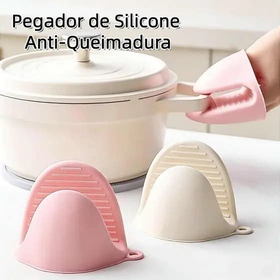 Kit 2 Luvas Silicone Anti Calor Pegador Panela Antiderrapante Resistente Forno Cozinha