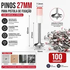 Kit Pino 27mm para Pistola de Fixação com Arruela
