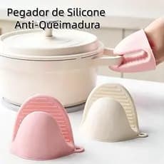 Kit 2 Luva Térmica de Silicone Pegador de Panela Anti Queimadura para Cozinha Forno e Micro-ondas