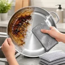 Kit Panos de Limpeza Aço Premium Reutilizável Tira Gordura Arear Panelas Fogão Louças Cozinha Multiuso