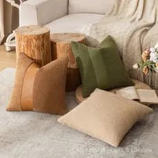 Capa de almofada de couro com patchwork vintage estilo francês para encosto de cama, almofada decorativa para sofá de ho