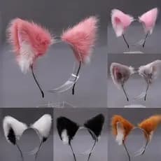 GLCHENG Plush Tiara with Cat Ears for Cosplay Party 7I34 CUZS