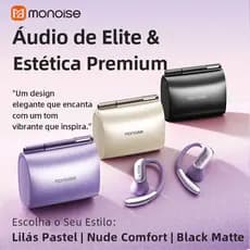Monoise fone de ouvido bluetooth sem fio Esportivo c/ Gancho ENC, Design Ergonômico, IPX4, Bluetooth 5.4, Bateria 40h