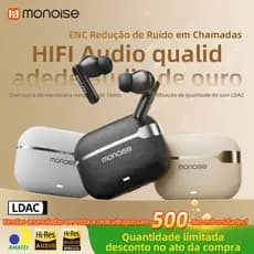 Fone de Ouvido Bluetooth Monoise M12 Sem Fio TWS com 4 Microfones para Celular Android iOS com Case de Carregamento