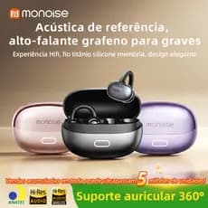 Monoise Fone de Ouvido Bluetooth Sem Fio 5.4 OWS Esportivo Clip de Orelha Som Estéreo Bass Touch Premium