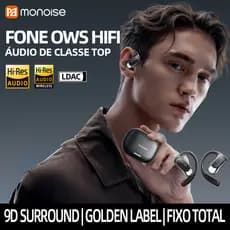 Monoise Fone Esportivo Tipo Ganhcho Premium, Som HD, BT 5.4, À Prova D'água IPX4, Para Esportes e Negócios