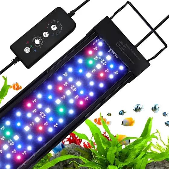Luz Aquário Espectro Completo Com 9 Cores 60 Leds 30 A 50 Cm 110v-220v -12W Preto