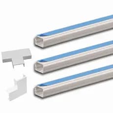 10 peças Canaletas Brancas Pvc 40cm* 24mm X 14mm  Canaleta Adesiva Esconde Fio Conector Emenda