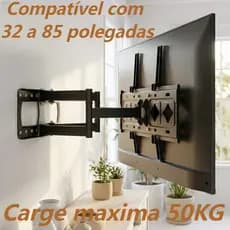 Suporte Articulado Tv, Suporte de Tv para Parede Braço Duplo 32 a 85 ou 32 a 75 Polegadas Carge maxima 30 ou 50KG