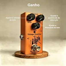 Pedal Overdrive Vintage Mini - True Bypass Analógico - Boost para Guitarra