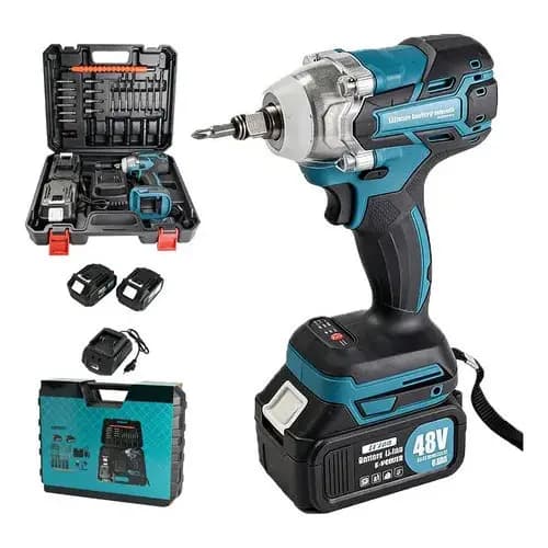 Chave De Impacto 48v Bivolt 2 Baterias Kit Acessórios