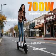 Patinete Elétrico Dobrável Adulto 350W Motor sem Escova Potência 700W Dupla Suspensão Alumínio Leve