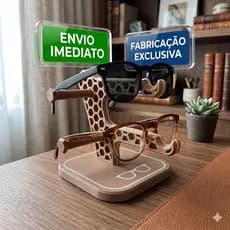 Porta Óculos Duplo Decorativo Premium - Design Geométrico Colmeia