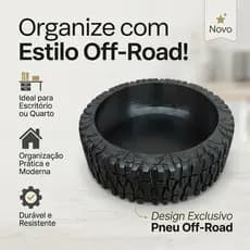 Bandeja Organizadora Pneu Off-Road 21cm Porta Objetos Decorativo Solução Prática Acessório Alta Qualidade