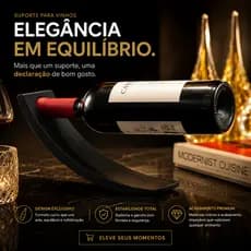 Suporte Porta Garrafa Vinho Equilíbrio Decoração Luxo Mesa Sala Adega Presente Minimalista