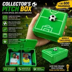 Porta Figurinhas Copa do Mundo Campo Futebol Collector Box Colecionador Presente Geek Single Double