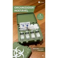 Estojo Organizador para Ampolas e Medicamentos 5 Divisórias TRT, Hormônio, Injeção, Agulhas