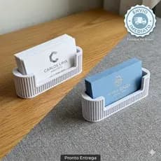 Porta Cartão de Visitas Mesa Escritório Design Moderno Canelado