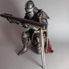Porta Caneta Cavaleiro Medieval 13cm Decoração Mesa Luxo | Escritório | Trabalho | Geek